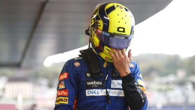 Lando Norris besviken efter lopp.