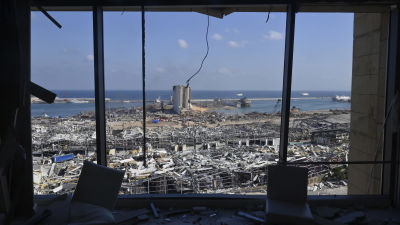 Förstörelse efter explosion i Beirut