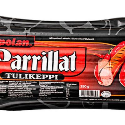 Kuva Tapolan Parrillat Tulikeppi -makkarapakkauksesta.