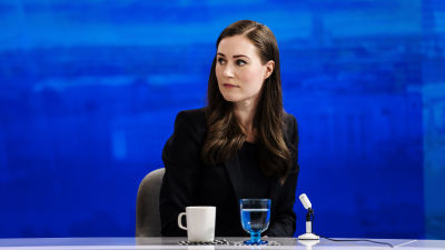 Pääministeri Sanna Marin vieraili Pasilassa Ylen Ykkösaamussa 13. maaliskuuta.