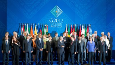 Gruppfoto av G20-ledarna i Mexiko 18.06.12