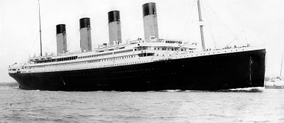 Fartyget Titanic i Southampton i arpil 1912.