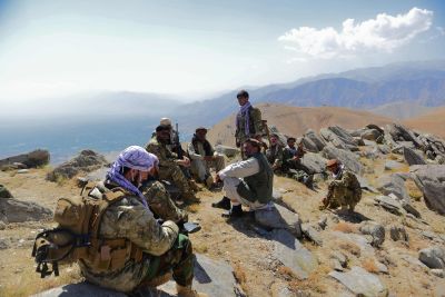 Oppositionsstyrkor i Panjshir 1.9.2021.