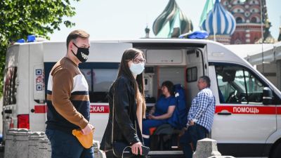 Vy från Röda torget i Moskva den 18 juni 2021.