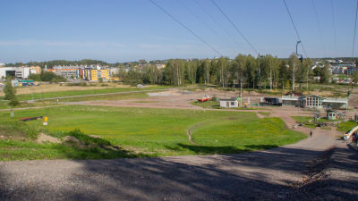 Vid vy över kokonbacken, tagen från motionstrapporna så man ser ut över västra åstranden.