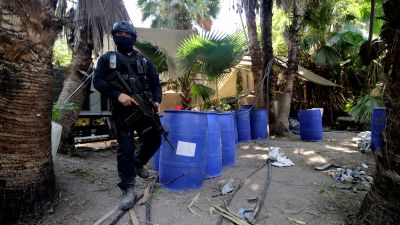 Knarklaboratorium i djungeln i delstaten Sinaloa i Mexiko.