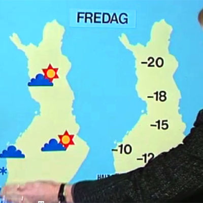 Meteorolog Kenneth Holmlund berättar om vädret, Yle 1987