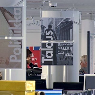 STT-Lehtikuvan toimitus Helsingissä.