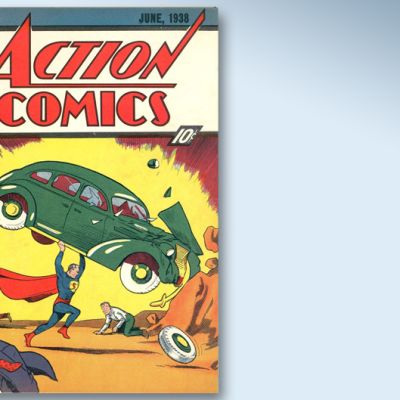 Action Comics -lehden numero, jossa supersankari Teräsmies esiintyy ensimmäistä kertaa.