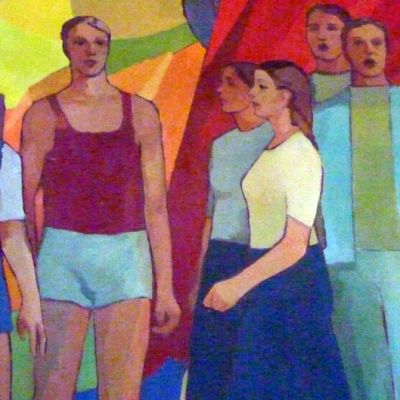 Sauvon salin neuvostohenkinen aulamaalaus ottaa vastaan vappukonserttiin tulijatkin sunnuntaina kello 15.00