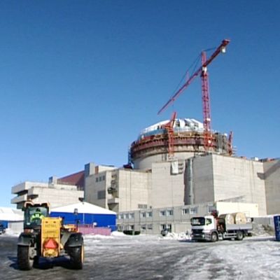 Olkiluodon rakennustyömaa maaliskuussa 2011.