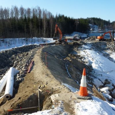 Kissakosken kalaporrastyömaa