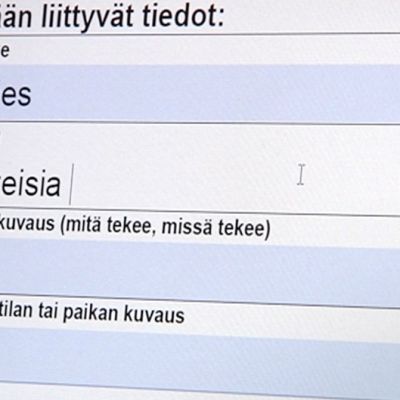 Turvaselvityslomake tietokoneen näytöllä.