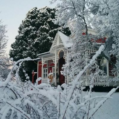Strömsö-villan i vinterskrudd
