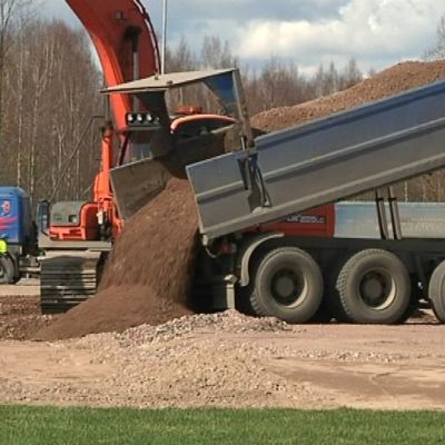 Kantolan tapahtumapuiston rakennustyömaa.