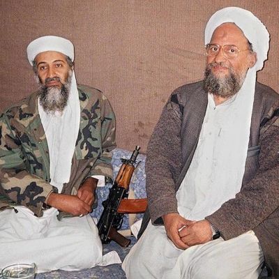 Osama bin Laden ja hänen kakkosmiehensä Ayman al-Zawahri.