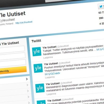 Yle Uutisten Twitter profiili.