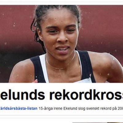 Vasta 15-vuotias Irene Ekelund pisteli Ruotsin halliennätyksen 200 metrillä, 17.2.2013