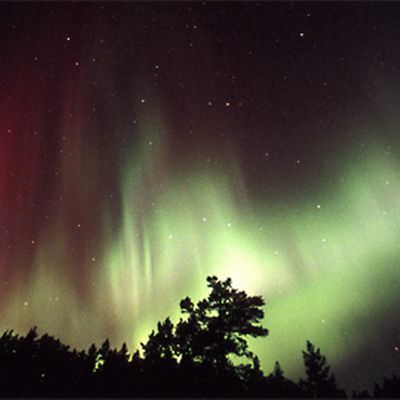 Revontulia öisellä taivaalla