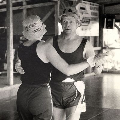 Humppamaratoniin osallistunut pari kilpailusuorituksessaan vuonna 1984.