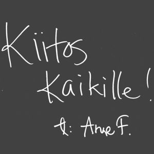 Anne Flinkkilän kiitoskortti