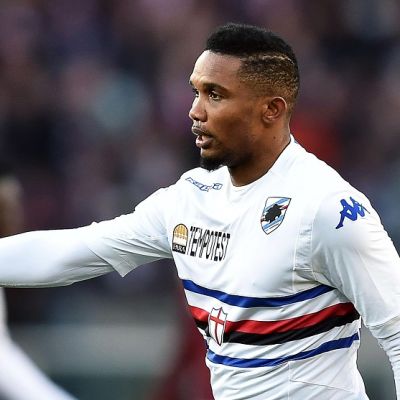 Samuel Eto'o Sampdorian paidassa.