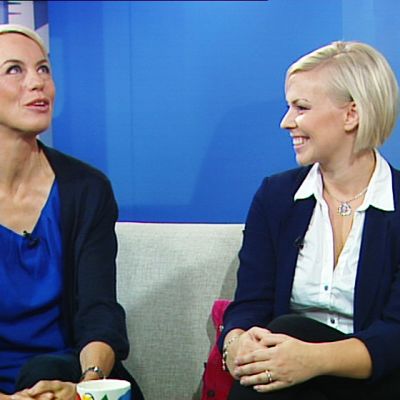 Baba Lybeck (vas.) ja Kirsi Ståhlberg.