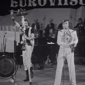 Jukka Kuoppamäki esiintyy euroviisukarsinnoissa 1974