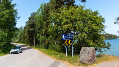 En kurvig väg på Emsalö.
