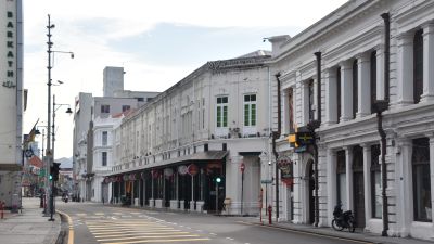 Historiska Georgetown står tomt på folk mitt i coronapandemin.