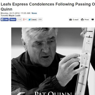 Pat Quinn on kuollut