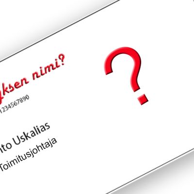 Kuvittellinen yrityksen käyntikortti