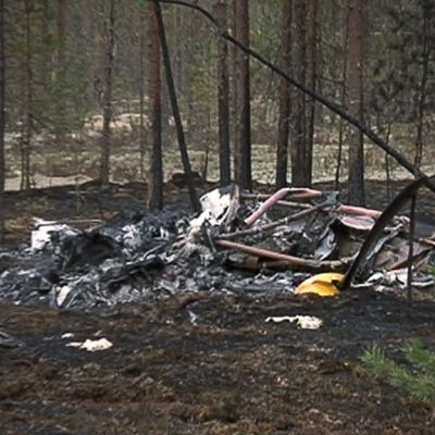 Jämijärven lento-onnettomuuden turmapaikka.