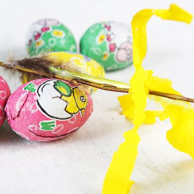 Virpomisvitsa ja suklaamunia.