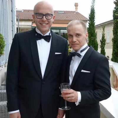 Elokuvan tuottaja Jussi Rantamäki ja miespääosan esittäjä Jarkko Lahti Cannesin tunnelmissa.