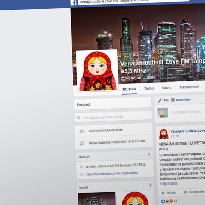 Venäjän uutisia -Facebook-sivu.