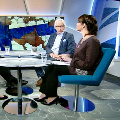 Elina Grundström, Matti Apunen ja Jukka Kekkonen Sari Huovinen.