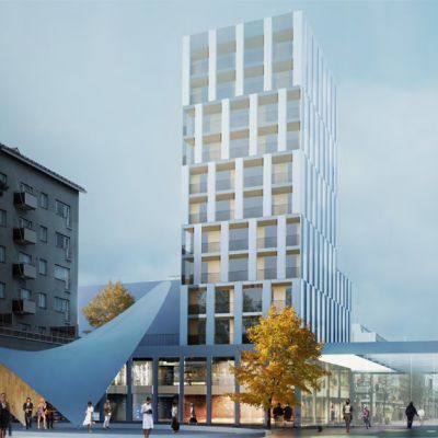 Kouvolan kävelykatu Manskin arkkitehtuurikilpailun voitti työ nimeltä Lasipalatsi