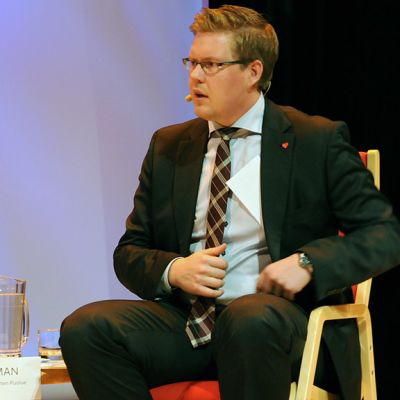 Antti Lindtman at an election panel in October 2012.