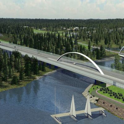 Liikenneviraston havainnekuva Pyhtään Ahvenkosken silloista.