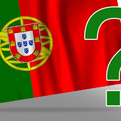 Portugalin lippu ja kysymysmerkki.