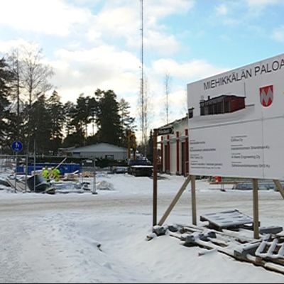 Miehikkälän uuden paloaseman rakennustyömaa
