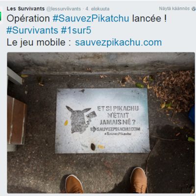 Kuvakaappaus Twitteristä "Les Survivants" -tililtä.