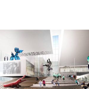 Jeff Koonsin veistos Balloon Dog Guggenheim-kilpailuehdotuksessa