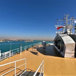 Viking Linen uusin alus Suezin kanavassa 20.1.2022.