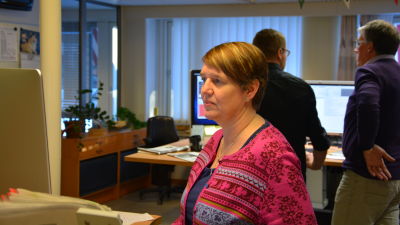 Nyhetschef Marina Holmberg vid tidningen Västra Nyland