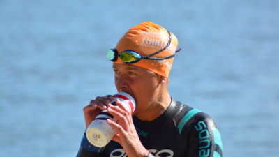 Aino Luoma vilar under simpasset på 3 km.