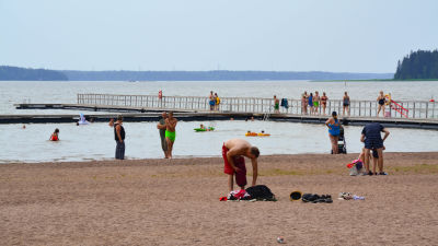 En badstrand.
