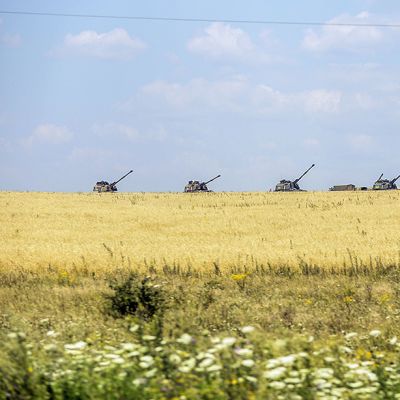 Ukrainan tankit vartioivat malesialaiskoneen putoamisaluetta 31. heinäkuuta.