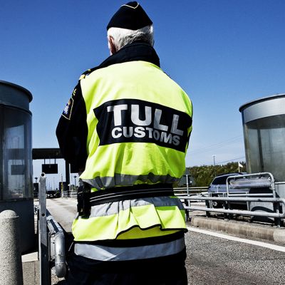 Tanskan ja Ruotsin välinen raja-asema Juutinrauman sillalla.